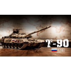 Czołg zdalnie sterowany ASG/IR/dźwięk/dym 1:16 Russia T-90 RTR 2.4Ghz - Heng Long 3938-1B (P)